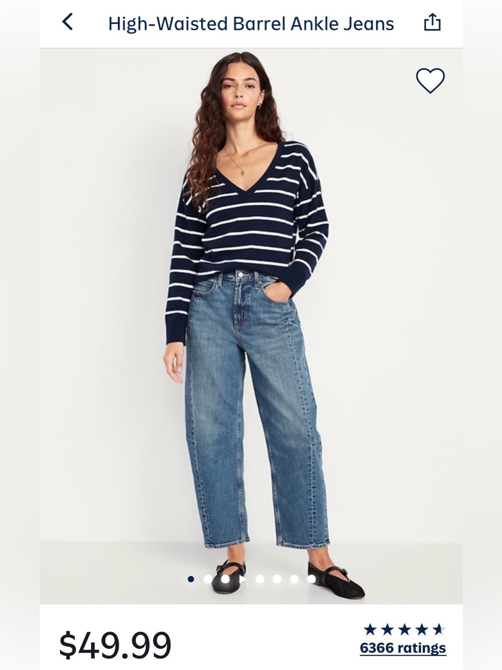 High-Waisted Barrel Ankle Jeans in Medium Wash
